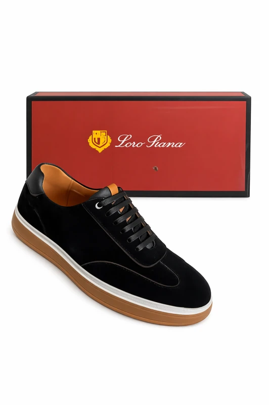 Tênis Casual Masculino Camurça Premium – Estilo Luxo Confortável