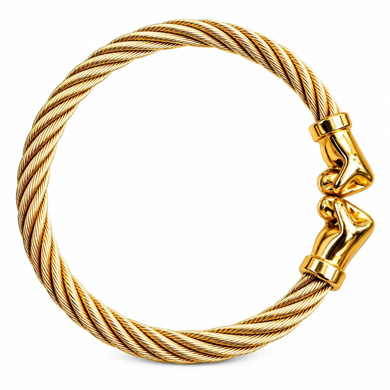 Pulseira Dourada Trançada com Fecho Decorativo – Design Elegante