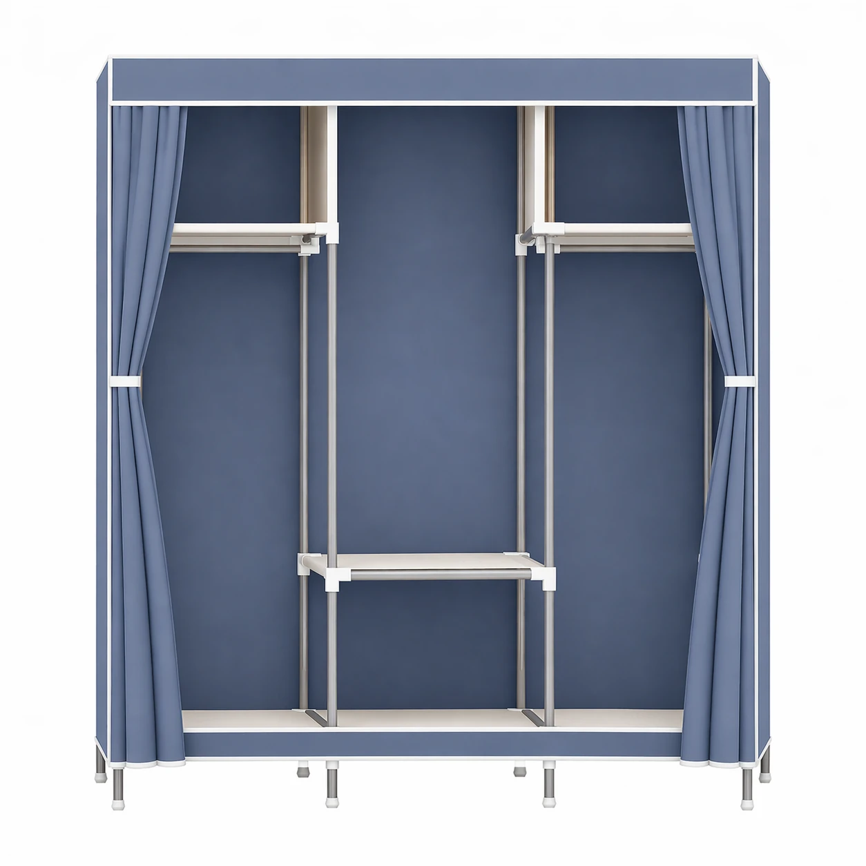 Armário Dobrável de Tecido com Cabide Duplo e 8 Prateleiras