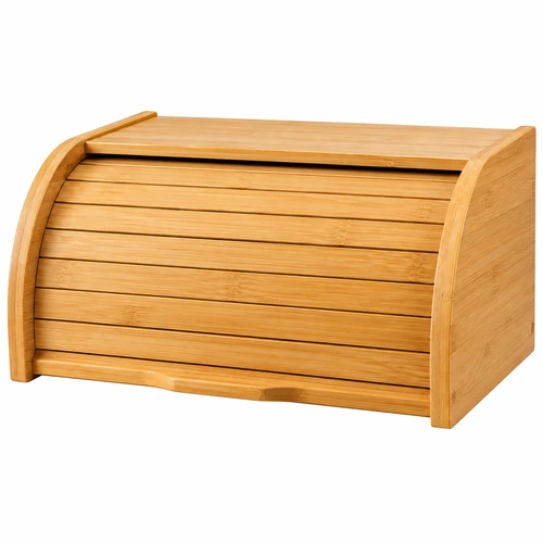 Porta-Pães em Bambu Dolce Home com Tampa Retrátil Deslizante – Organizador para Cozinha