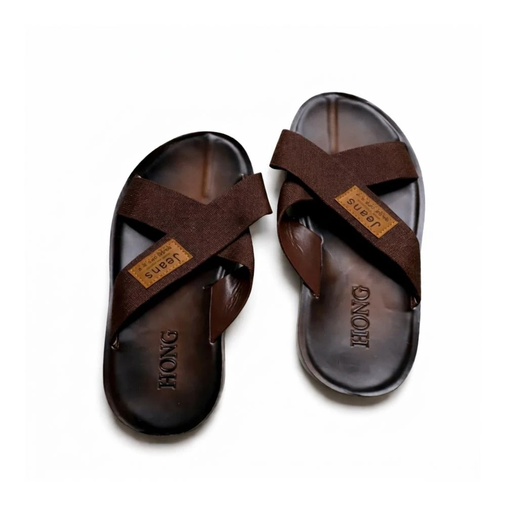 Sandálias Masculinas Casual Cross Strap Jeans Premium