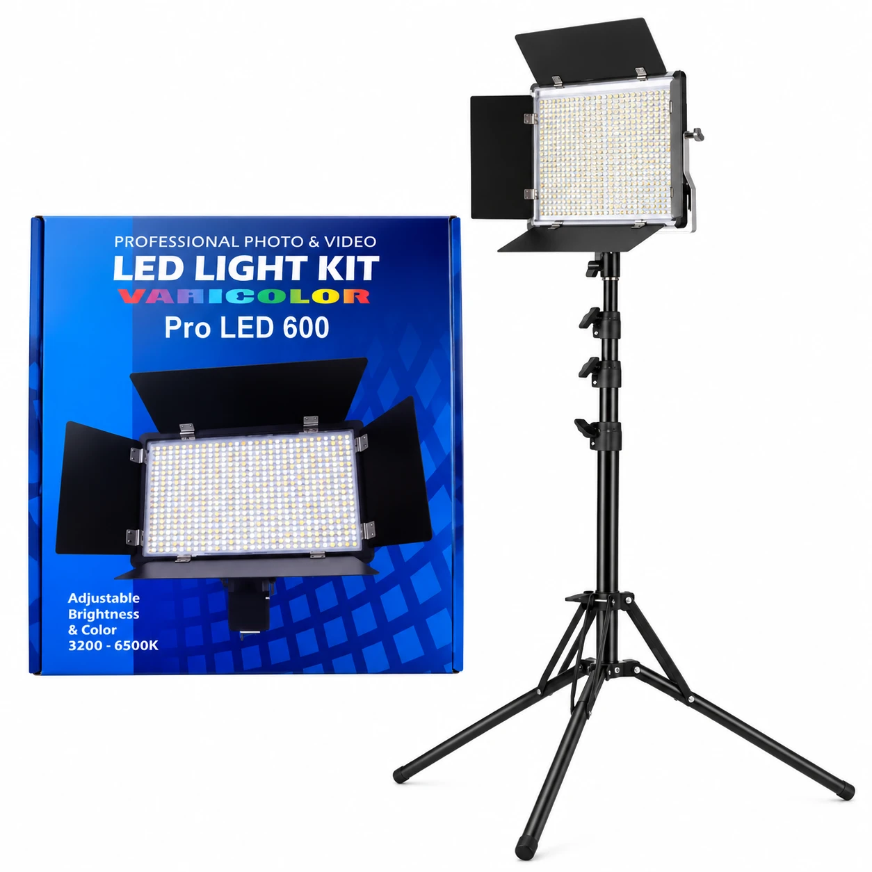 Kit de Iluminação Profissional Pro LED 600 para Foto e Vídeo