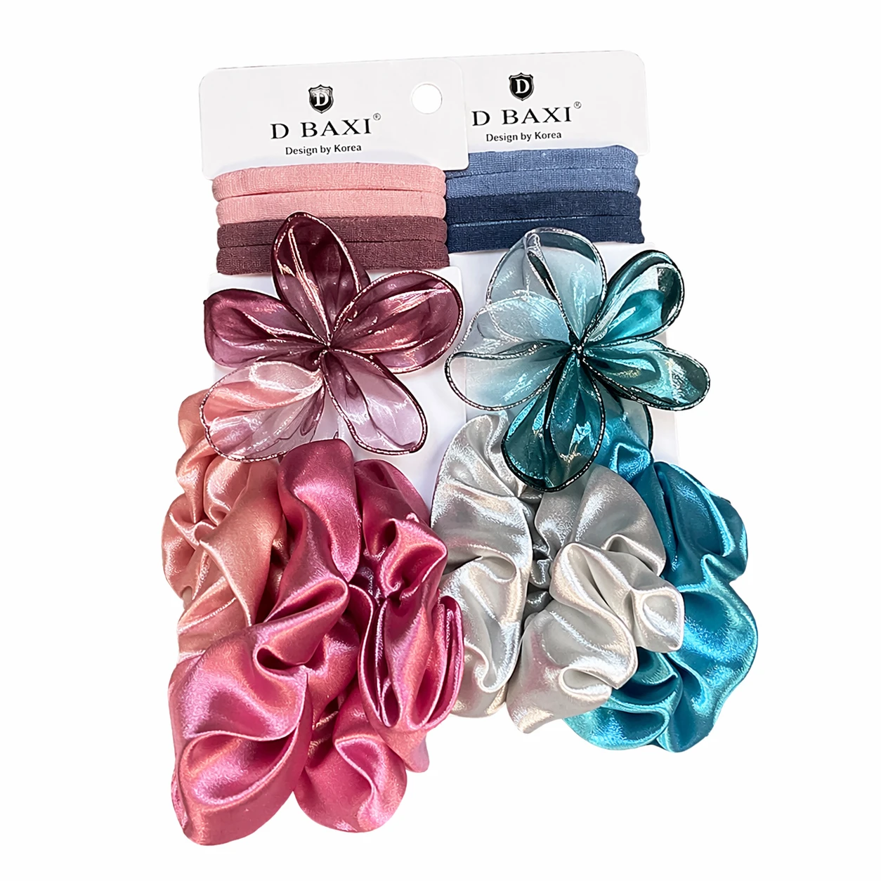 Kit de Scrunchies de Cetim com Laço Elegante