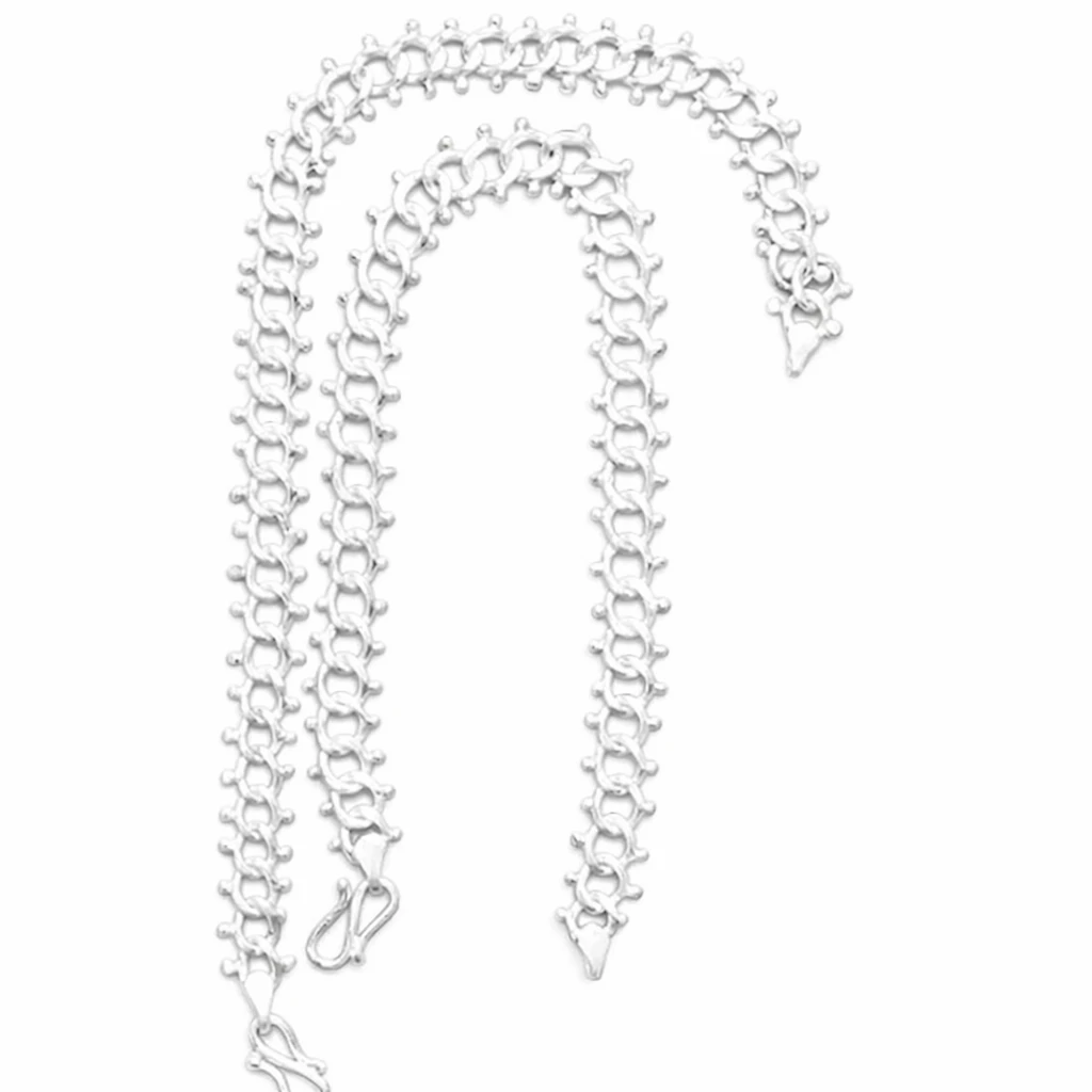 Pulseira/Corrente Prateada Estilo Fashion Unissexo(conjunto)