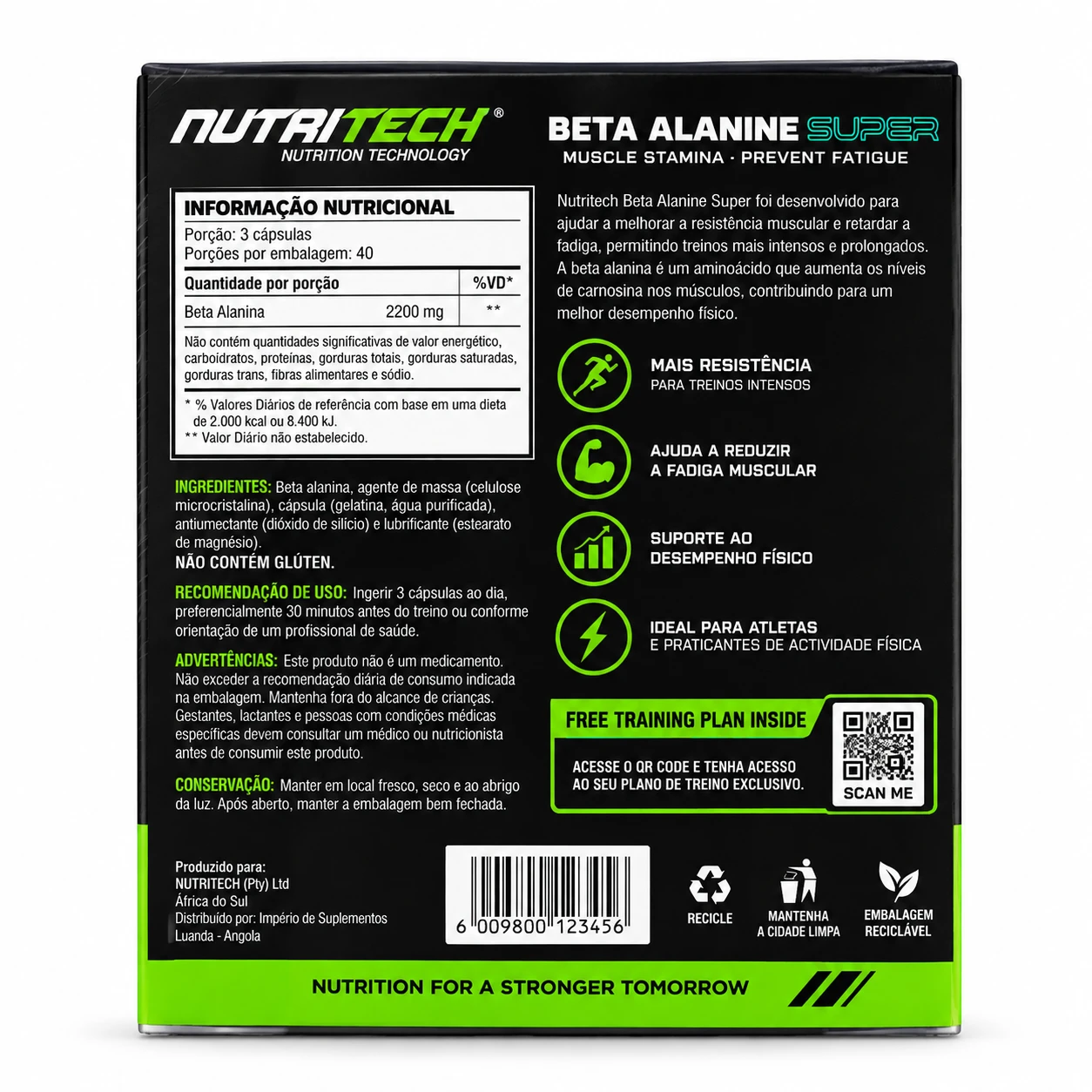 NutriTech Beta Alanine Super 2200 mg – 120 Cápsulas