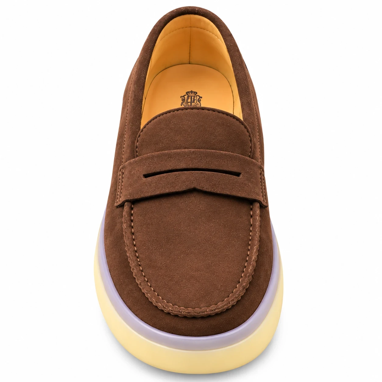 Mocassim Masculino Casual em Camurça – Castanho e Azul-Escuro