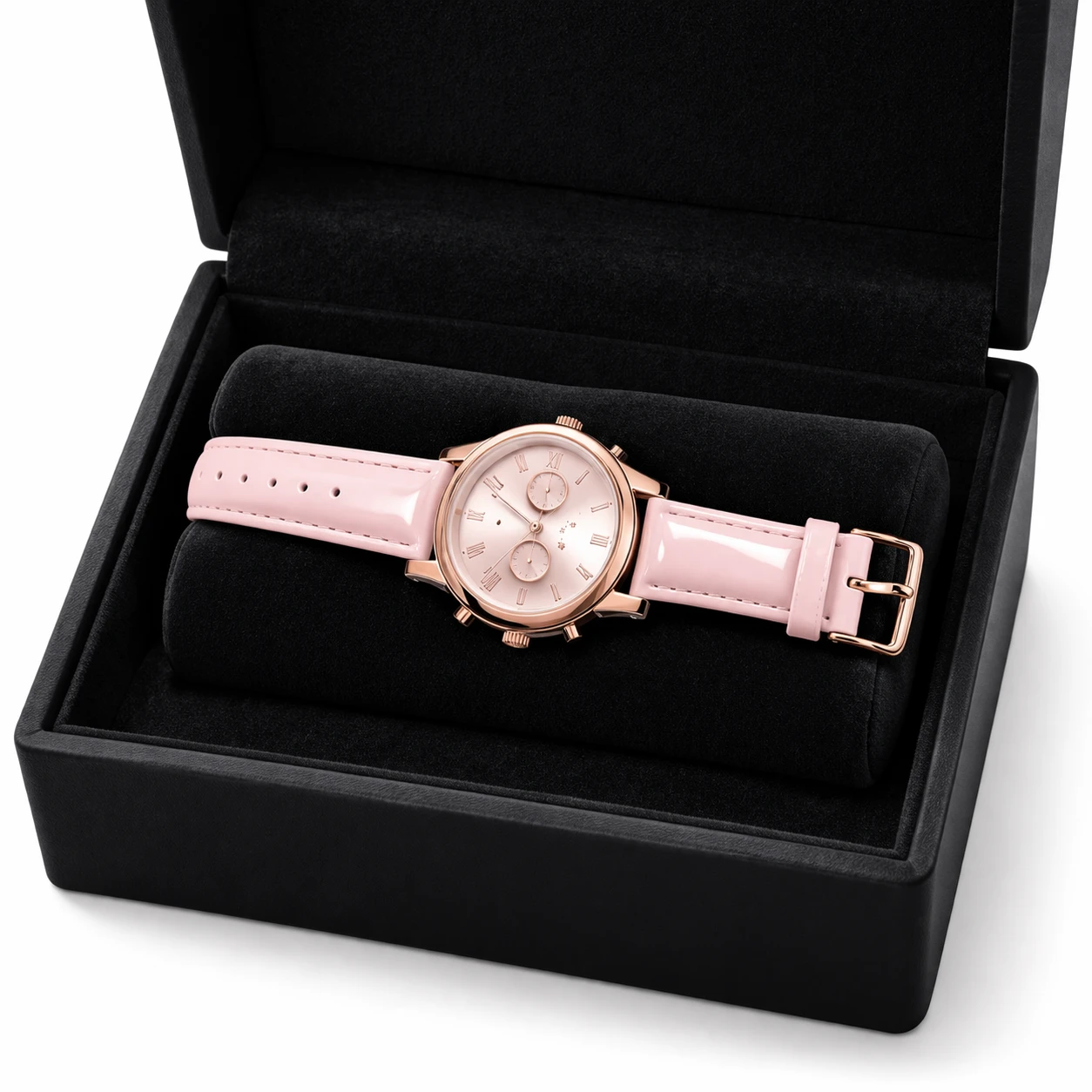 Relógio Elegante Unissex Rosa com Armação Dourada