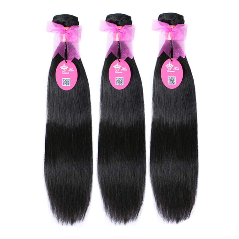 Cabelo Humano Virgem Liso Brasileiro Natural Preto (12, 14, 16 Polegadas)
