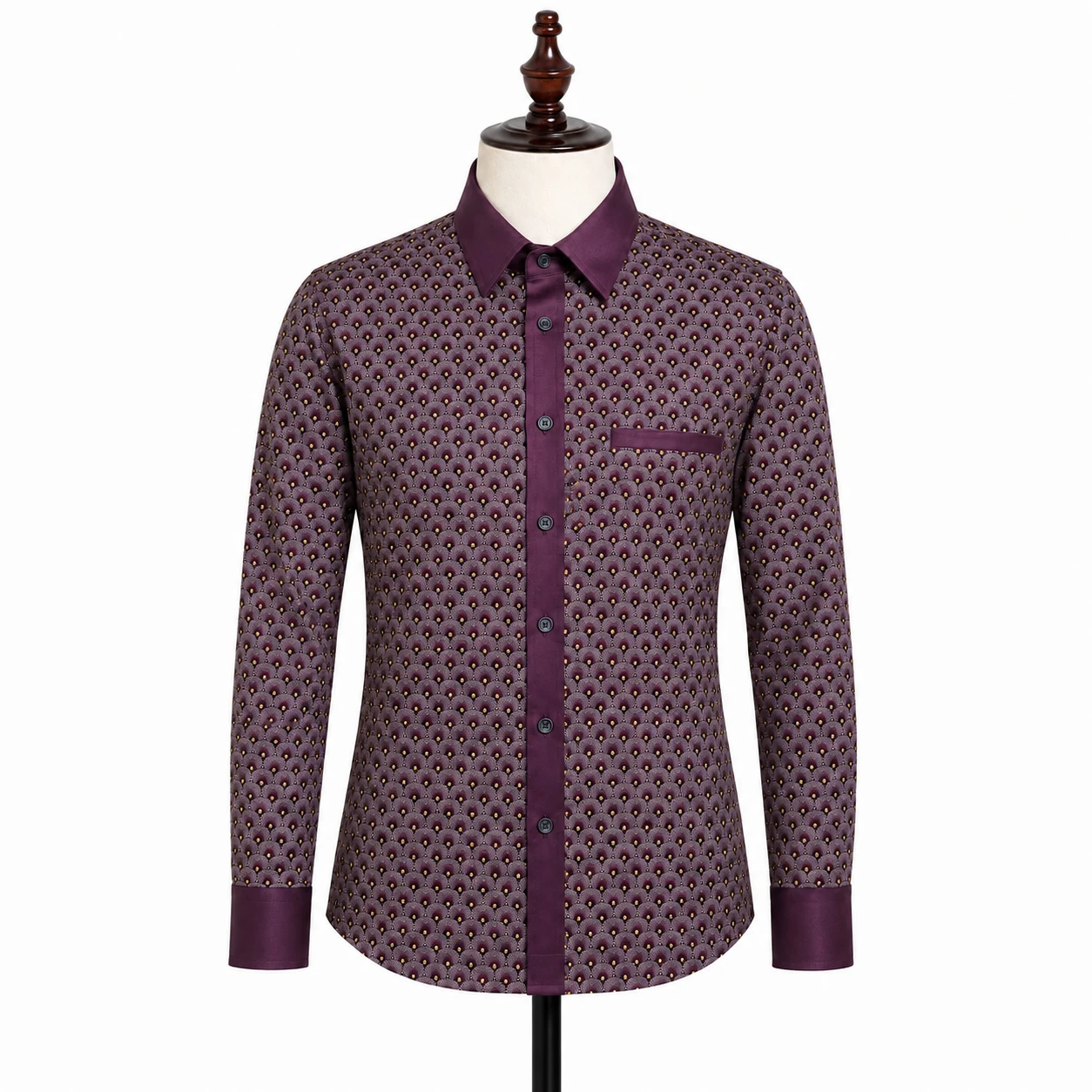 Camisa Masculina de Mangas Compridas Estilo Africano