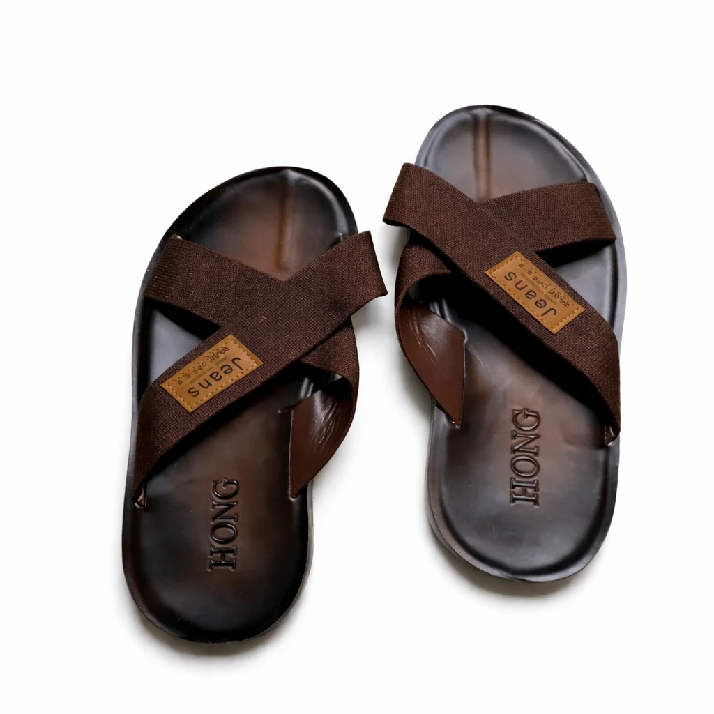 Sandálias Masculinas Casual Cross Strap Jeans Premium