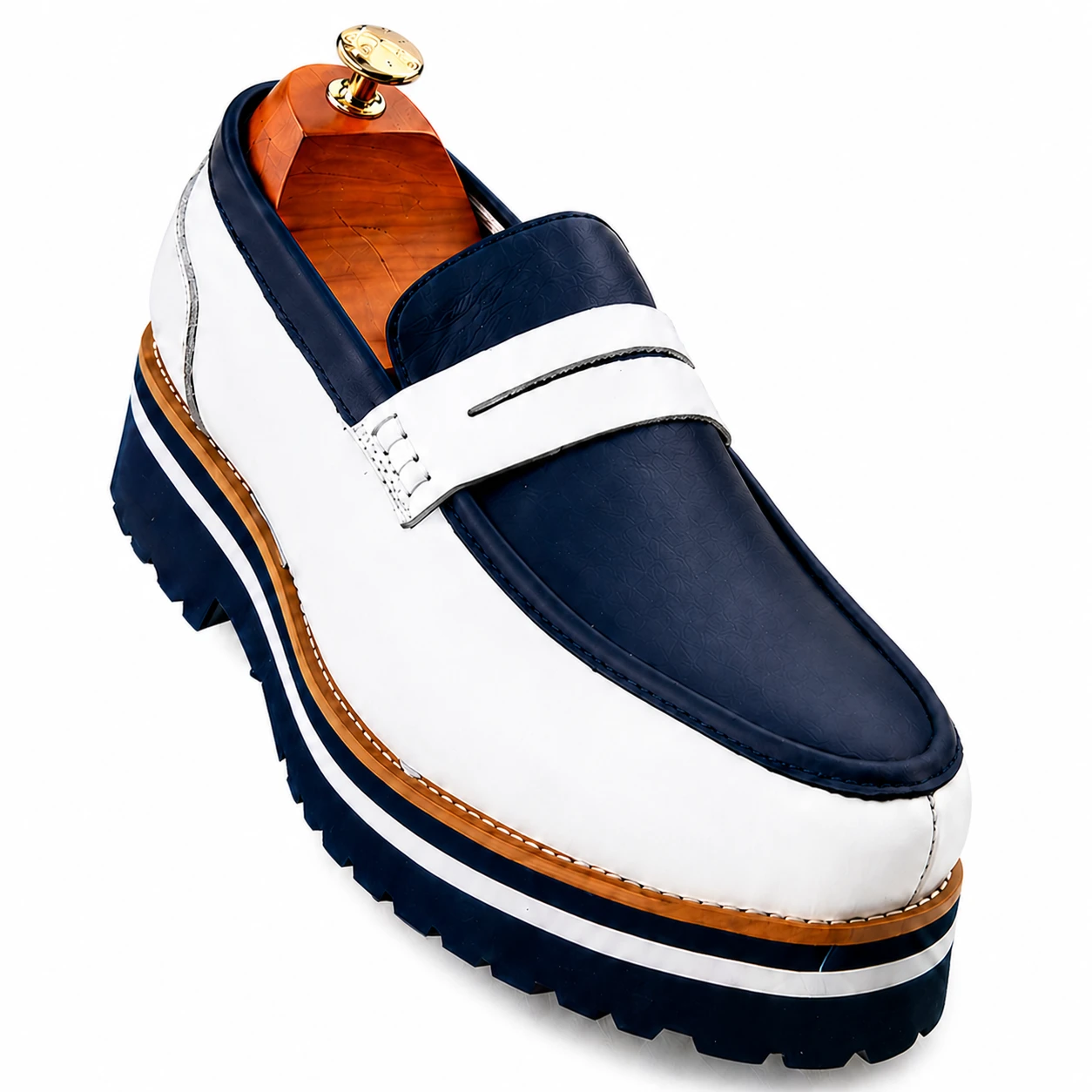 Sapato Loafer Masculino Zara Bicolor com Sola Chunky