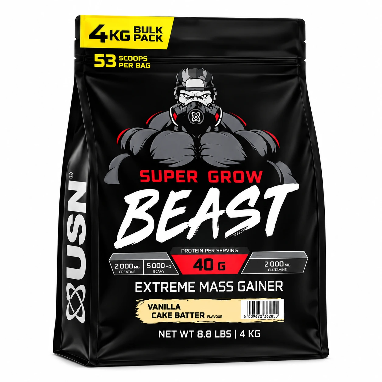 USN Super Grow Beast Extreme Mass Gainer – 4 kg – Vanilla Cake Batter