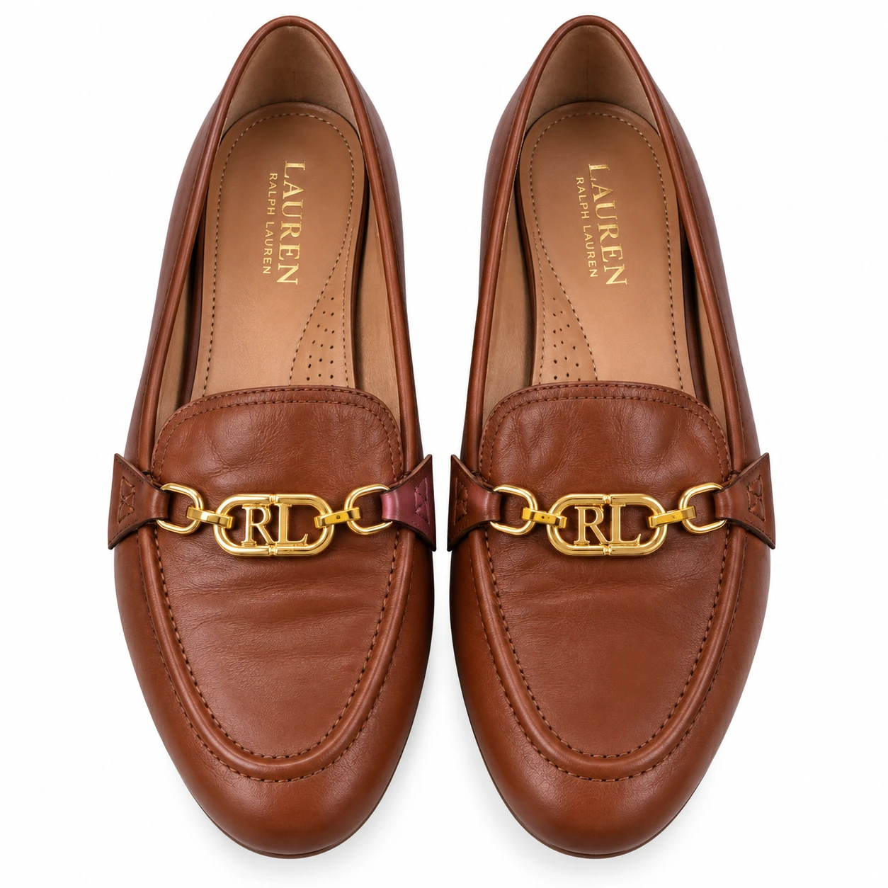 Mocassim Feminino Lauren Ralph Lauren Castanho com Detalhe Dourado