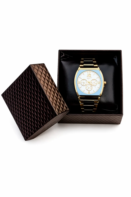 Relógio Masculino Luxo IK Collection Dourado com Mostrador Azul