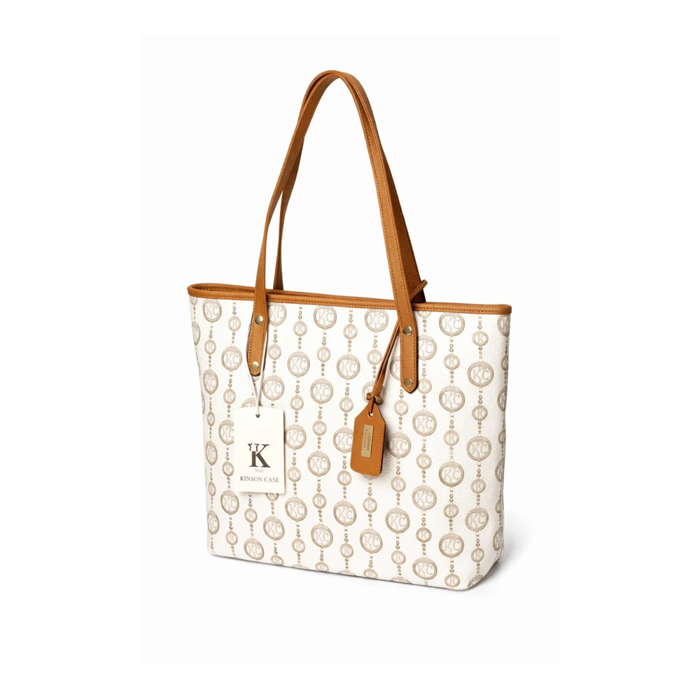 Bolsa Shopper Feminina Estampada com Alças em Couro