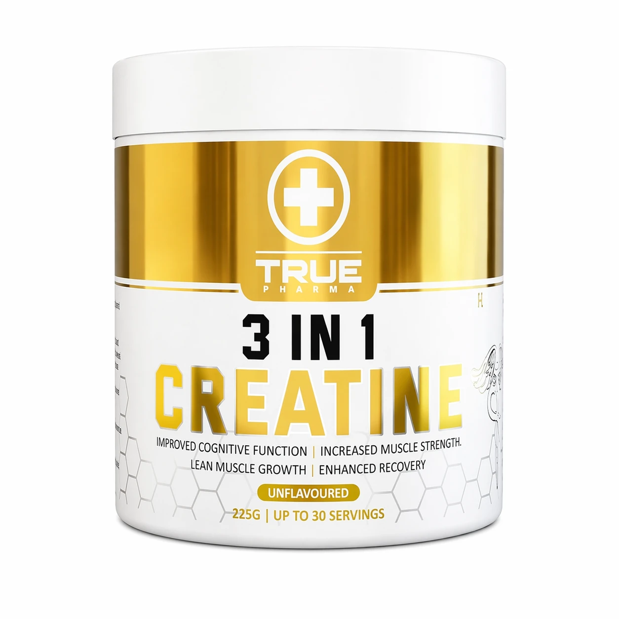Creatina 3 em 1 True Pharma 225g – Ganho de Massa e Recuperação