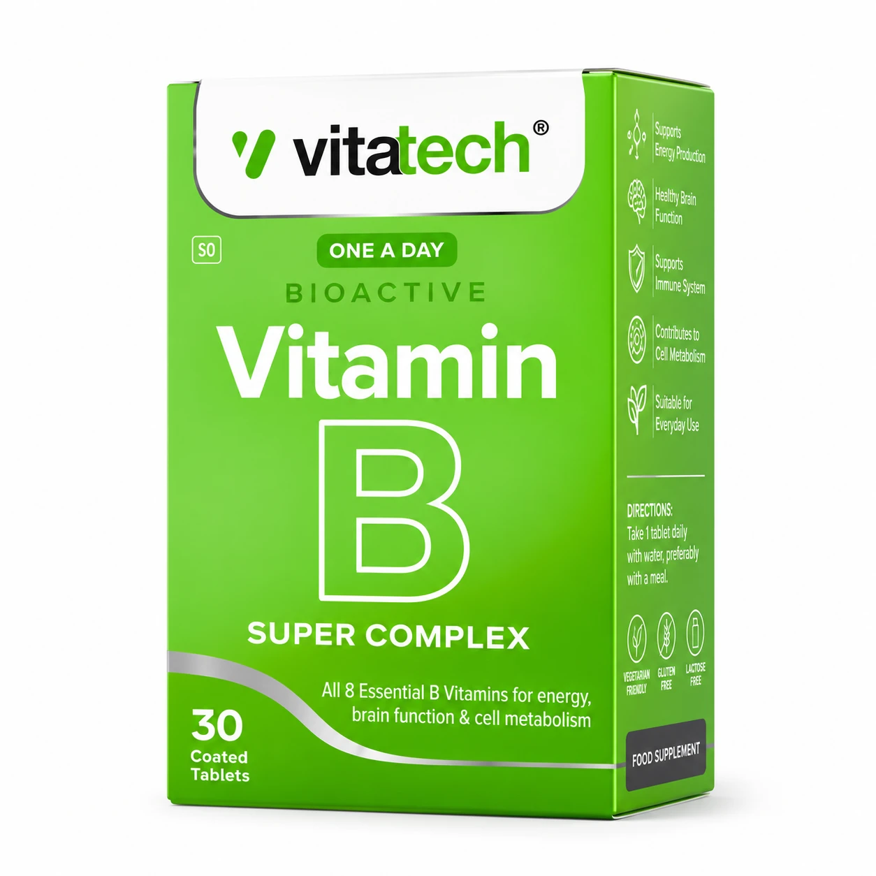 Vitatech Vitamin B Super Complex Bioactive – 30 Comprimidos
