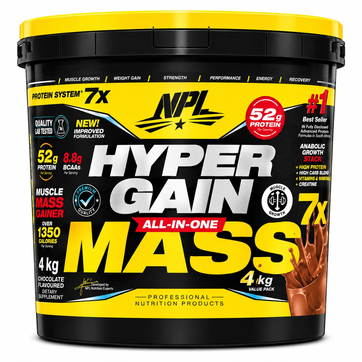 NPL Hyper Gain Mass Gainer 4kg – Chocolate
