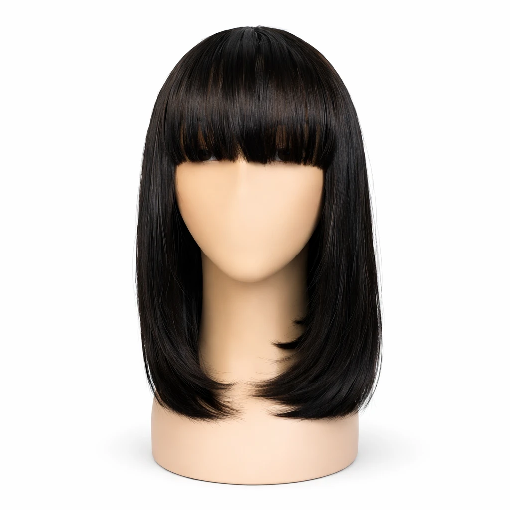 Peruca Lisa Bob com Franja Reta(orgânica)