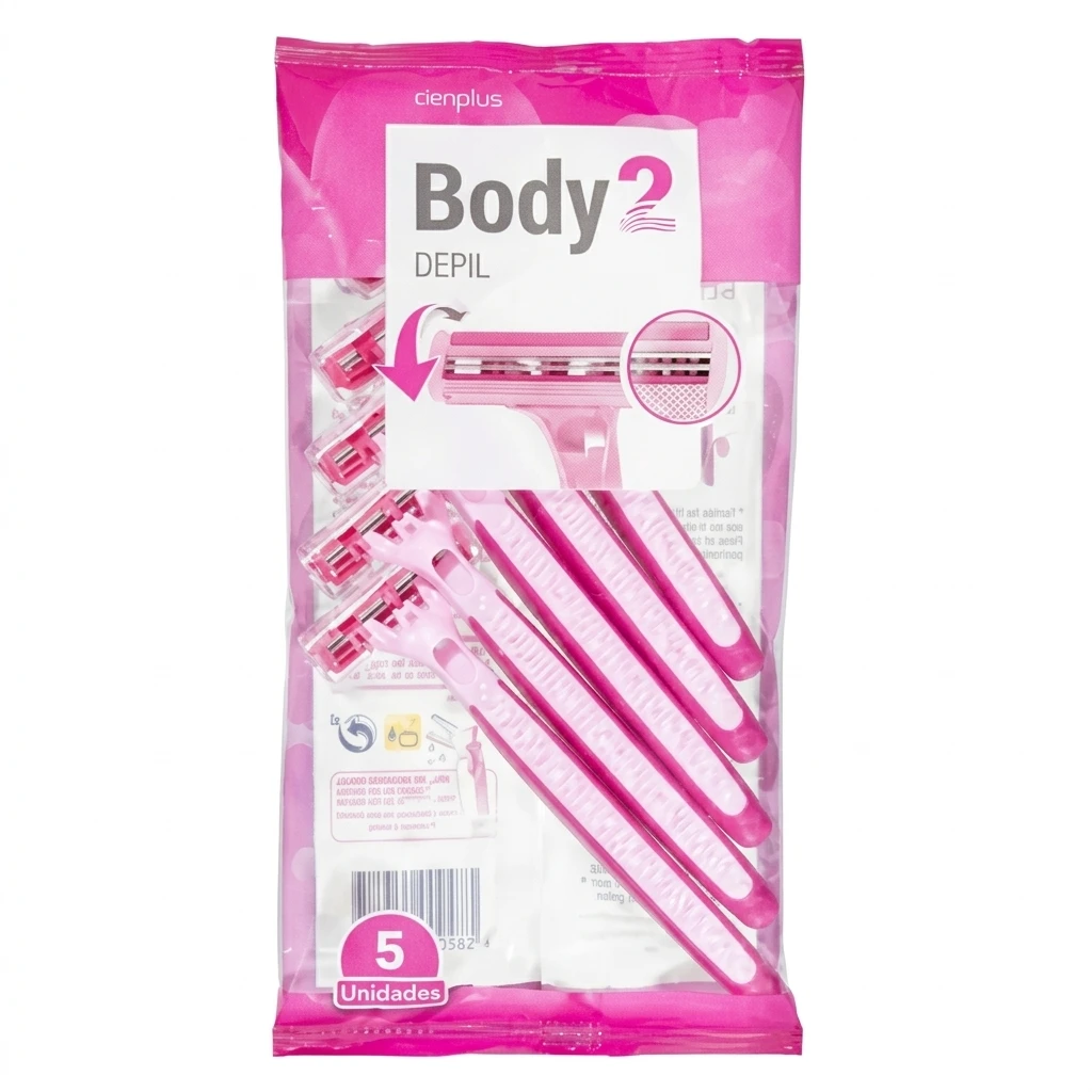 Maquinilhas de Depilação Descartáveis Deliplus Body 2 Lâminas – Pack 5 un.