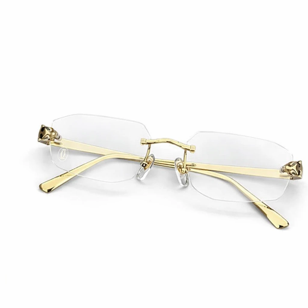 Óculos Cartier Luxo Sem Aro Dourado