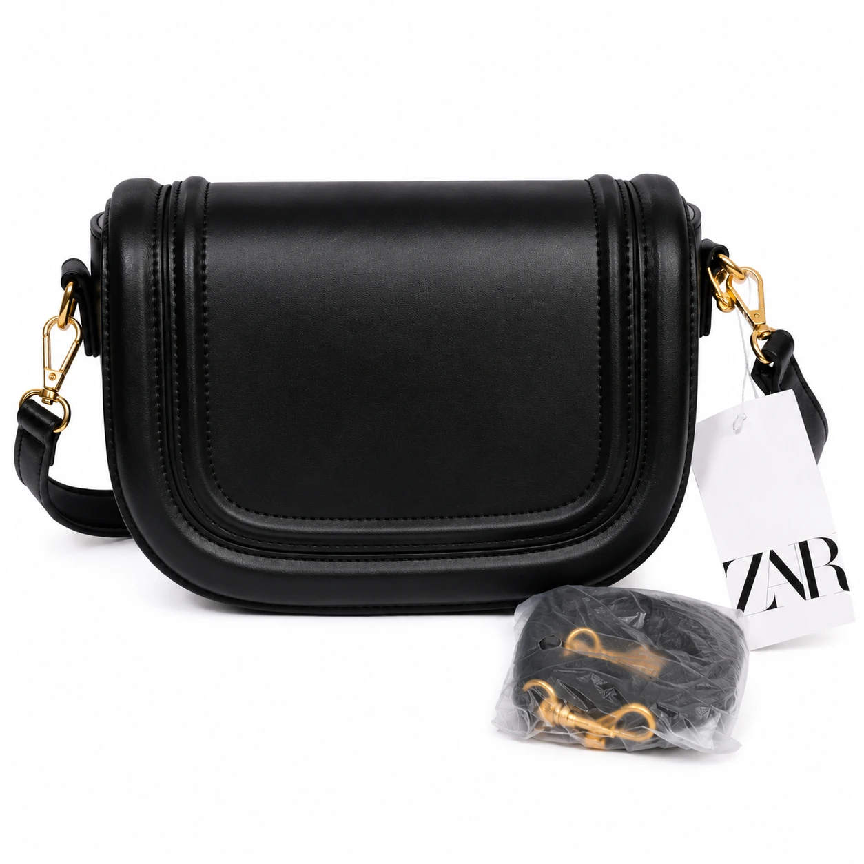 Bolsa Feminina Transversal Saddle em Couro Sintético Premium