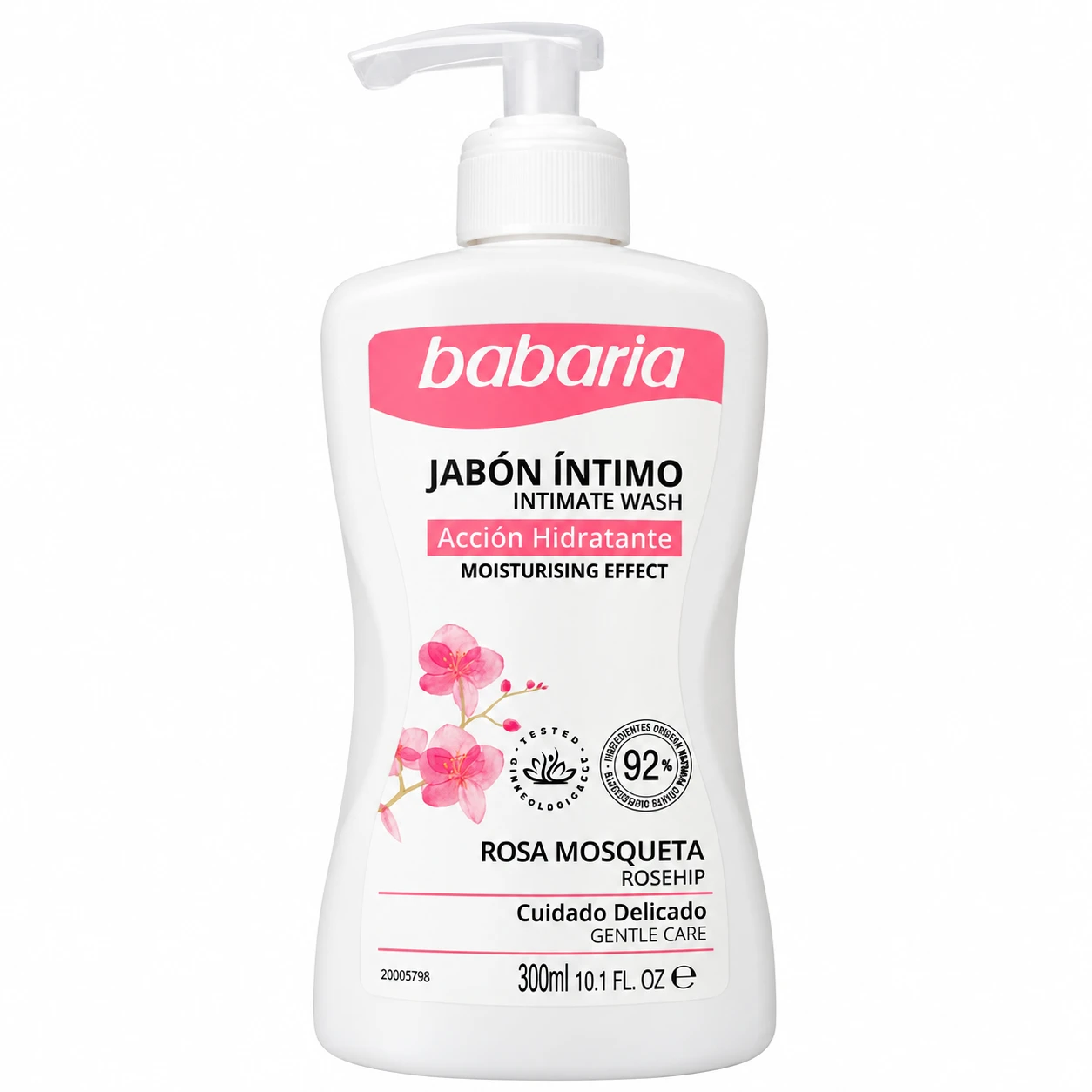 Babaria Sabão Íntimo com Rosa Mosqueta e Ácido Láctico – Ação Hidratante 300 ml