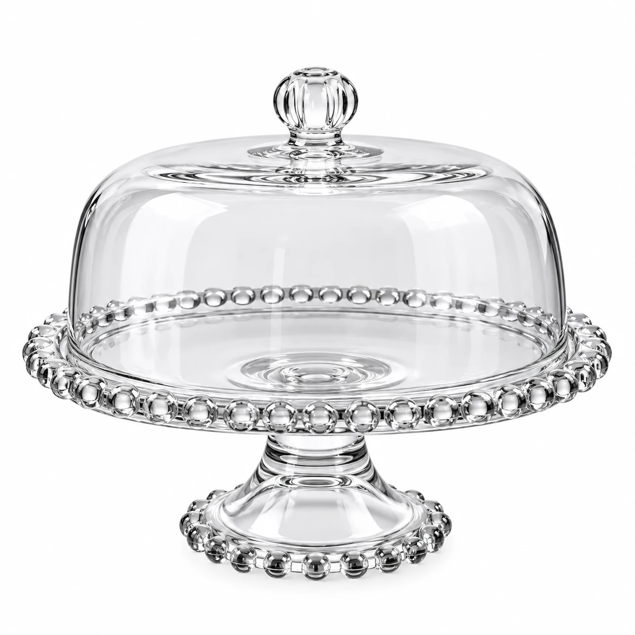 Boleira Prato com Pé de Cristal e Tampa 5 em 1 Pearl 31 × 25 cm – Wolff